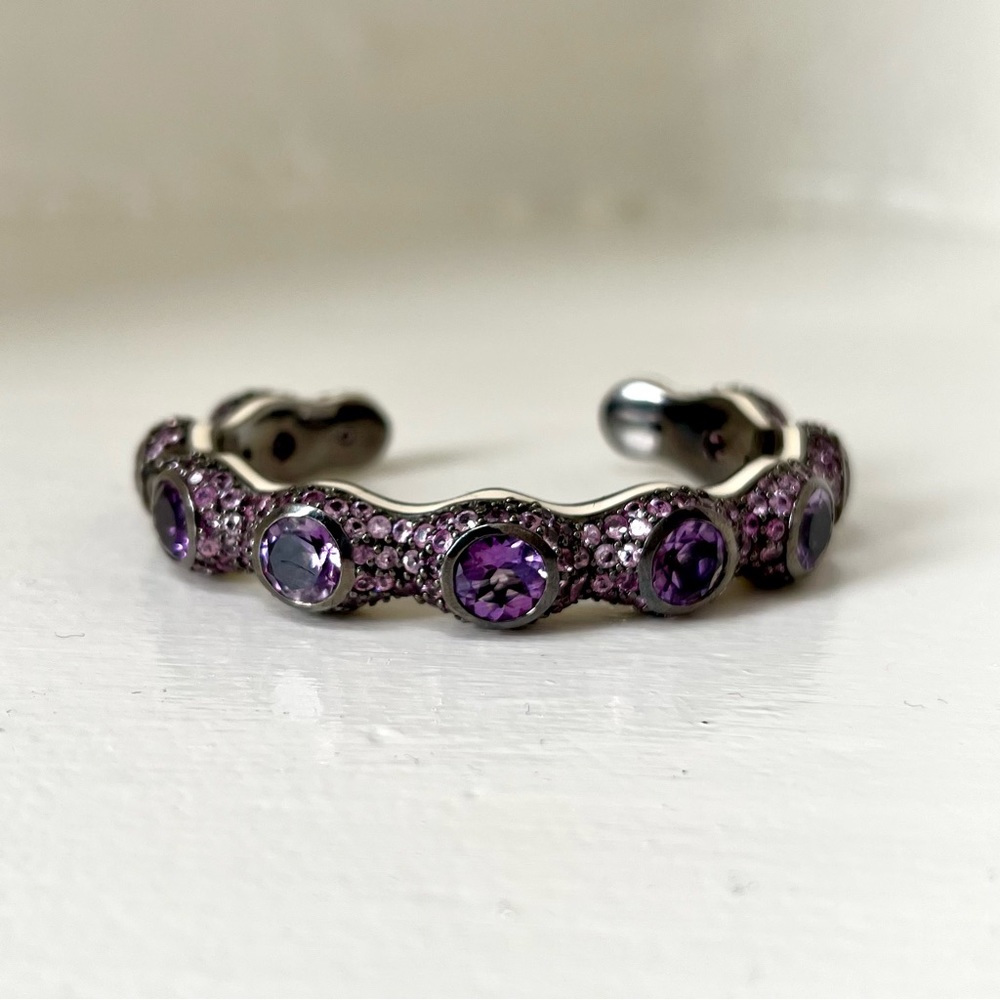 MCL Matthew Campbell Laurenza Sterling Amethyst Enamel Bracelet